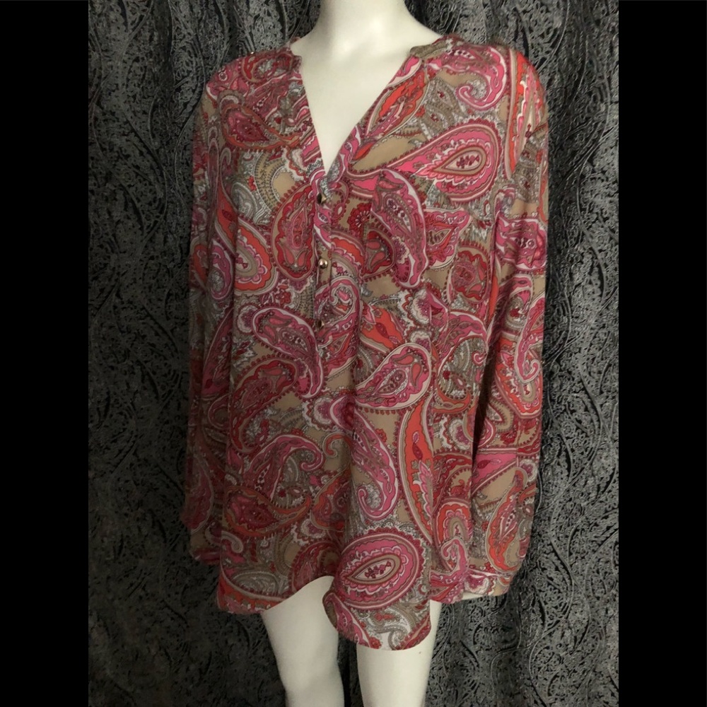 Charter club Paisley sheer blouse